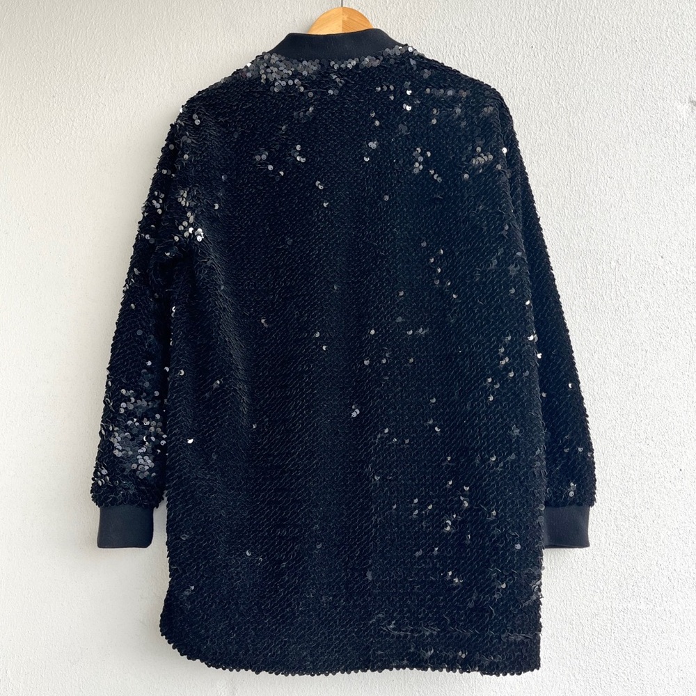 ZARA | Velvet Sequinned Bomber Jacket - Picture 5 of 16